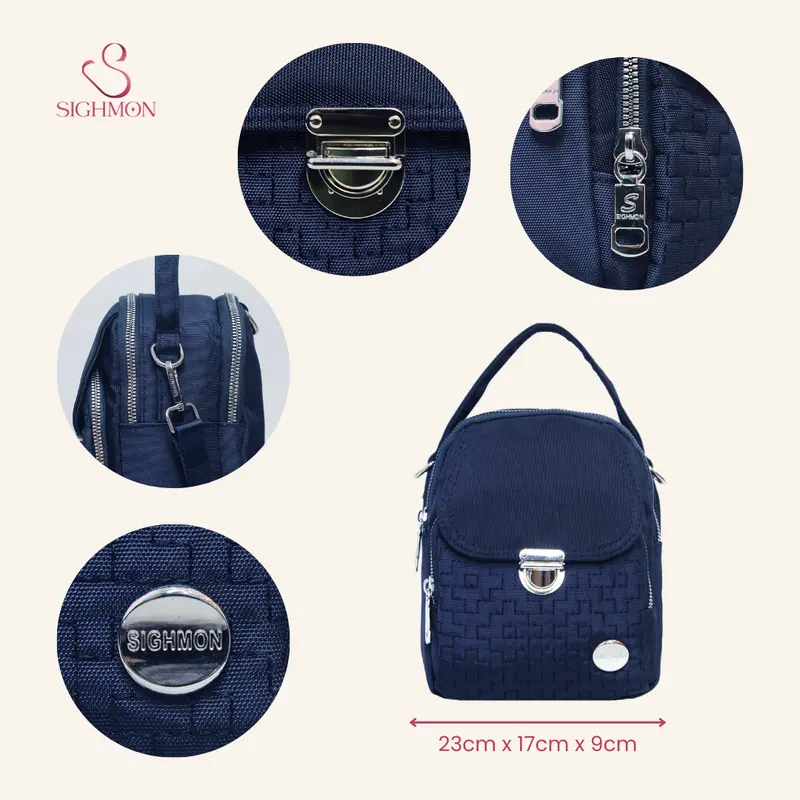 SIGHMON - Malika Bag - Tas Ransel Sling Bag Shoulder Bag 3 in 1 Import Wanita Premium Waterproof 6