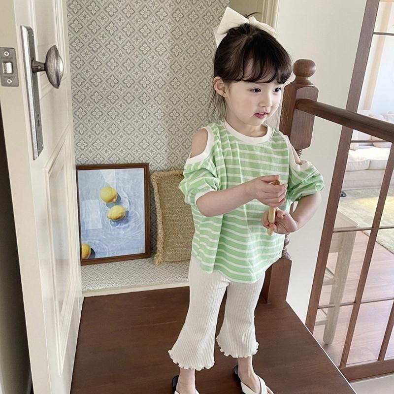 Superior Cotton Fabric Fashionable And Versatile Girls' Stylish Bell-bottoms Girls' Cozy Dance Pants Exquisite Workmanship 3-9 T Girls' Daily Leggings 1