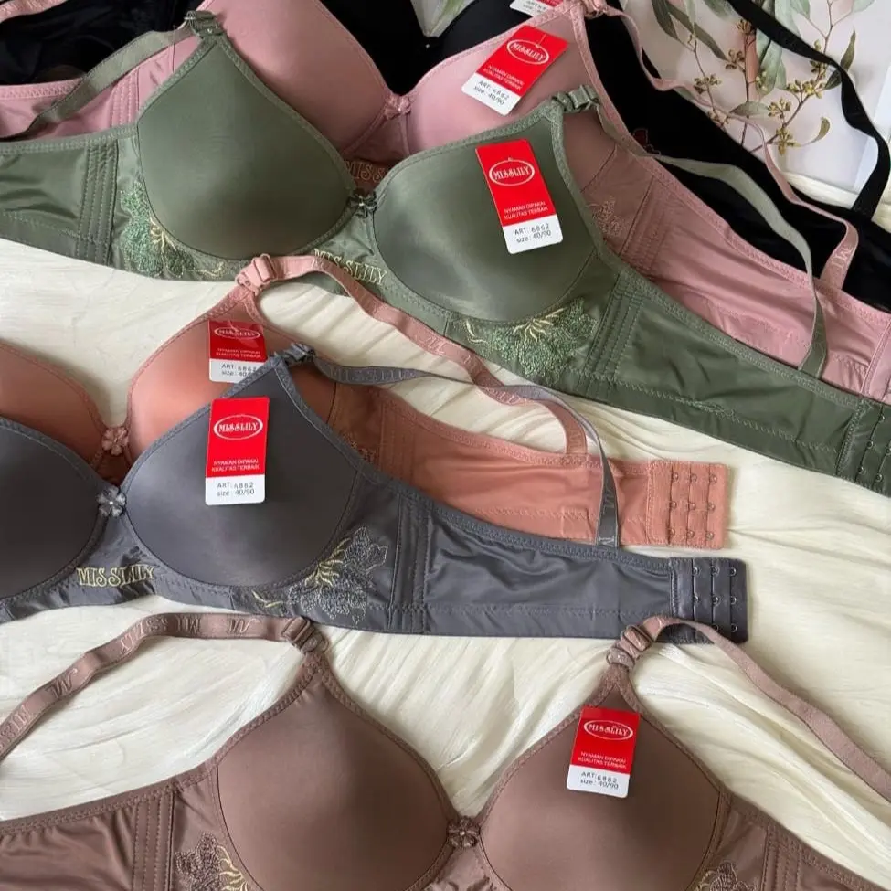 ( PAKET ISI 6 ) BRA ROUMEI MISSLILY TOYAZI KAXILIMAN SIZE 36-42 TANPA KAWAT KAIT 3 polos bh busa lembut tipis wanita 6 pcs
