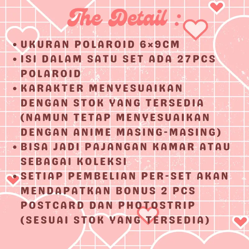 Polaroid Love Anime (Hiasan atau Pajangan Kamar) Koleksi Foto Polaroid Anime 1