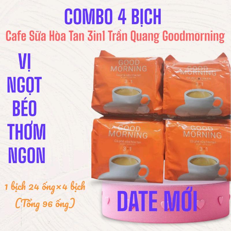 Combo 4 bịt cafe Sữa Trần Quang Good Morning 24 gói 20g Coffee Cà Phê trúc bạch Socola