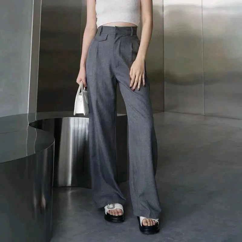 oro pants higwaist-celana panjang kulot wanita bahan loose pants trouser wanita anti kusut 3