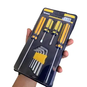 Set Paket Obeng Kunci L Tools 9 Pcs Hexagonal Pliers Screwdriver Set Paket Kunci L Tool  Multifungsi