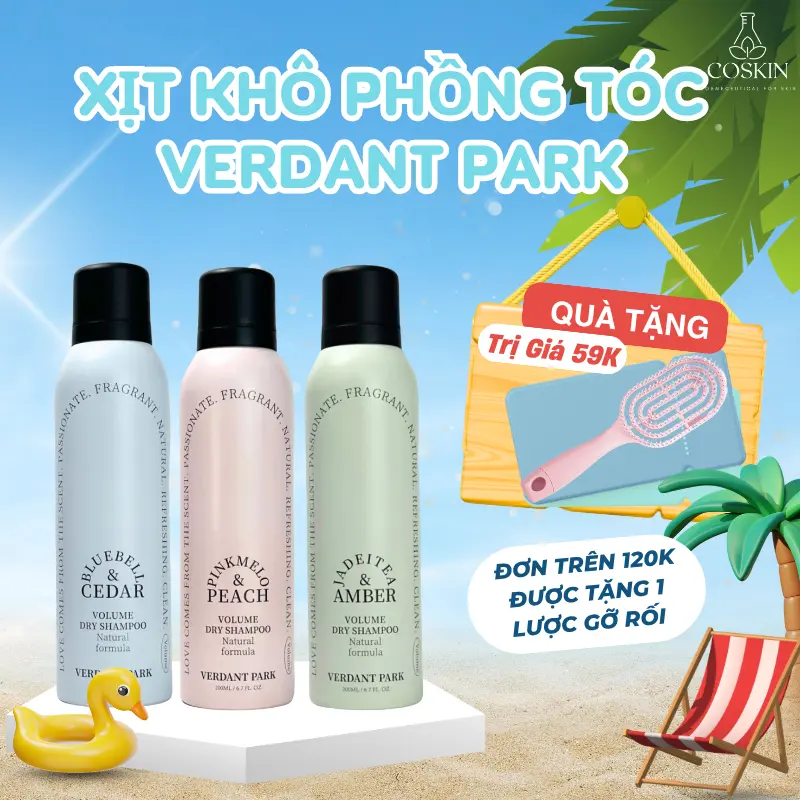 [TẶNG QUÀ] VERDANT PARK Xịt khô phồng tóc, dầu gội khô hoa quả thiên nhiên | COSKIN Nữ Women 0