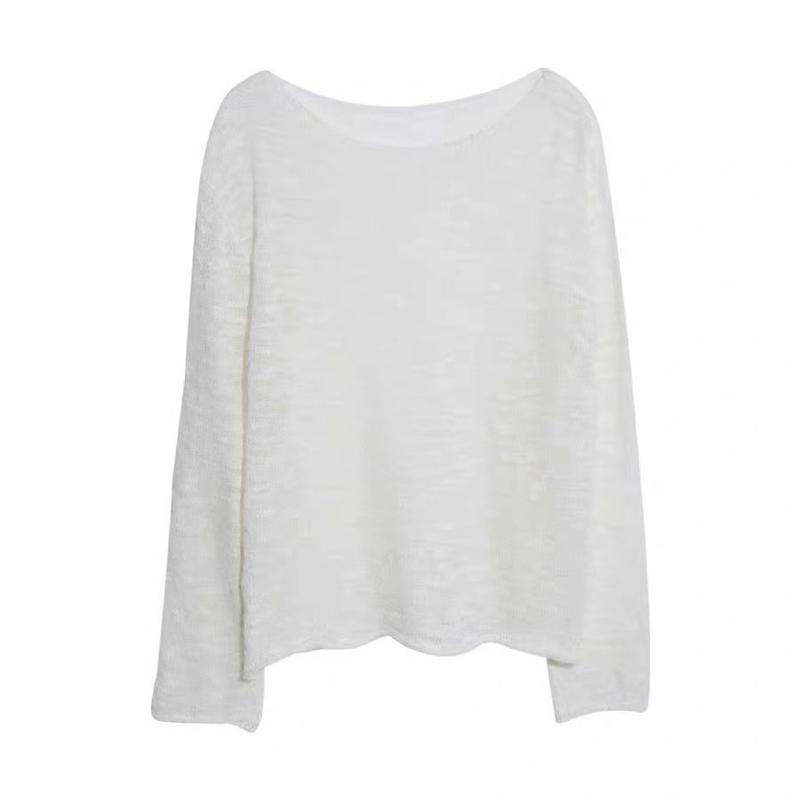 Korean Hollow Out Long Sleeve Knit Top 7
