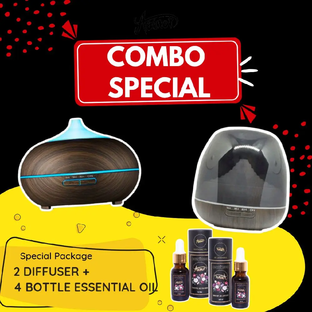SPECIAL COMBO-2 DIFFUSER & 4 BOTTLE ESSENTIAL OIL HOTEL EDITION 20ML