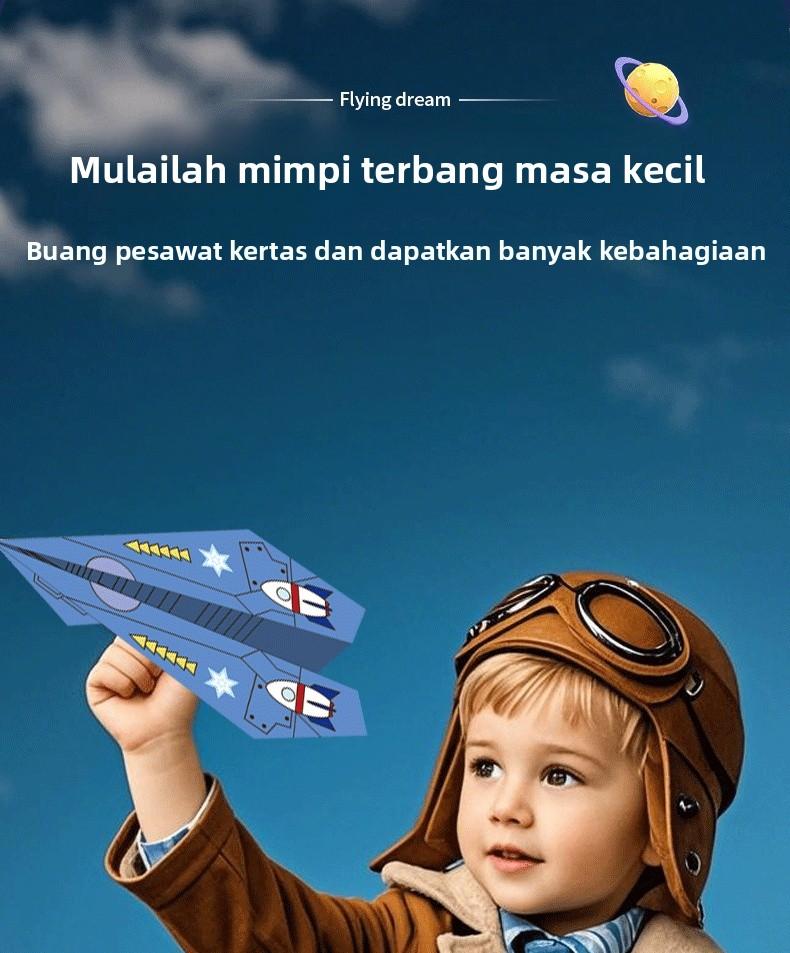 Mainan Pesawat Kertas Paper Jedet,Buku origami pesawat kertas untuk anak-anak，Mainan origami edukatif untuk anak-anak，- 32 halaman, 16 jenis Permainan Belajar Karton，Kertas ramah lingkungan | Kekinian