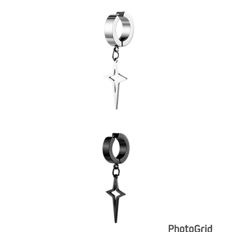 Anting Japit Motif Bintang Anti Karat Dan Luntur Untuk Pria Dan Wanita - Earrings 3