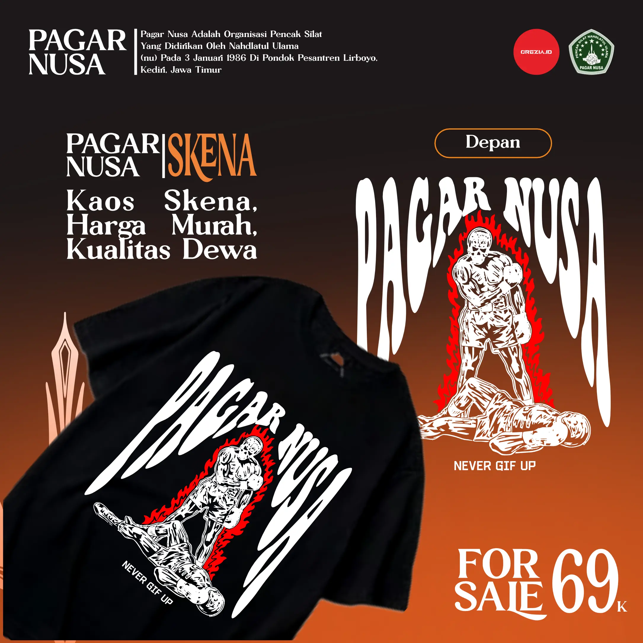 KAOS SKENA PAGAR NUSA DISTRO Baju