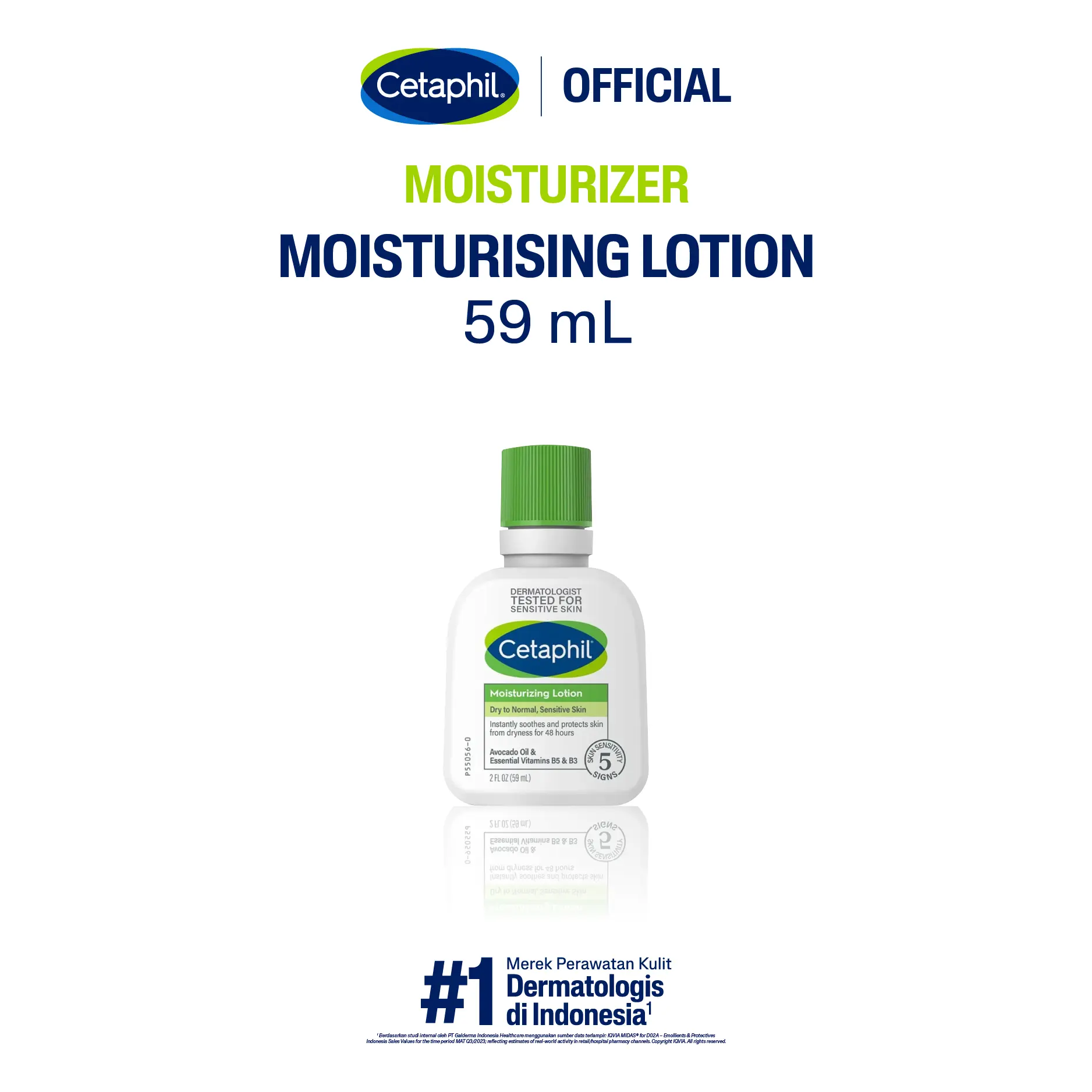 Cetaphil Moisturizing Lotion 59ml dengan Avocado Oil Pelembap Perawatan Tubuh untuk Kulit Kering, Berminyak, dan Sensitif