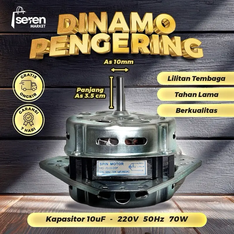 (A) Dinamo Spin Tembaga Mesin Cuci Umum  SRD-70-10-COP 10mm