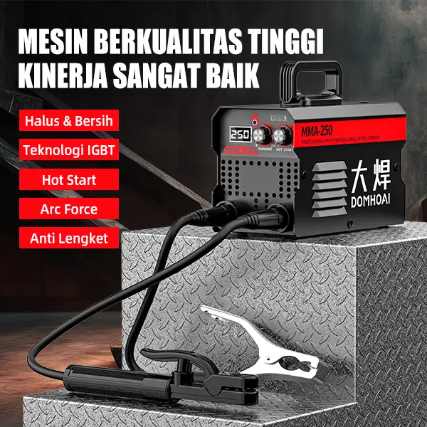 DOMHOAI Mesin Las Inverter Las Listrik Inverter MMA-250 Mesin Las IGBT Tampilan Digital Definisi Tinggi Portabel 2