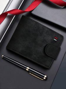 Cartera para hombre de lujo y estilo empresarial, con diseño de bolsillo interior para monedas y múltiples ranuras para tarjetas, ideal para uso diario y para regalar