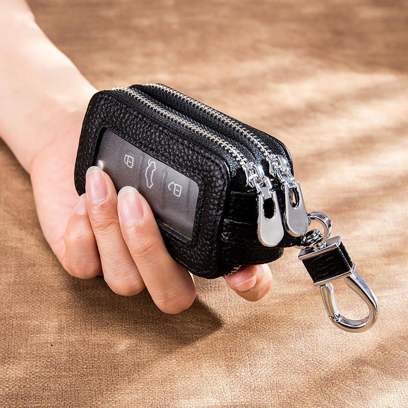 Product Introduction of Vỏ Chìa Khóa Ô Tô Hai Lớp Đa Chức Năng, Thật, Có Khóa Kéo, Vỏ Chìa Khóa Unisex, Vỏ Chìa Khóa Cửa Sổ Gương Trong Suốt Móc Khoá 12