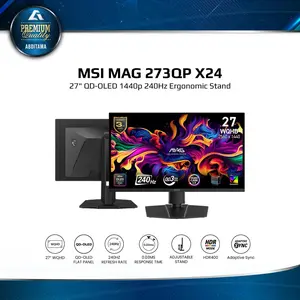 Monitor OLED MSI MAG 273QP QD-OLED X24 | MAG 272QP QD-OLED X24 27" 1440p QHD 2K 240Hz 0.03ms HDMI 2.1x2 DP1.4ax1 Ergonomic Stand VESA ClearMR 13000 99% DCI-P3 OLED Care 2.0 ensures exceptionally vivid images and mitigates motion blur