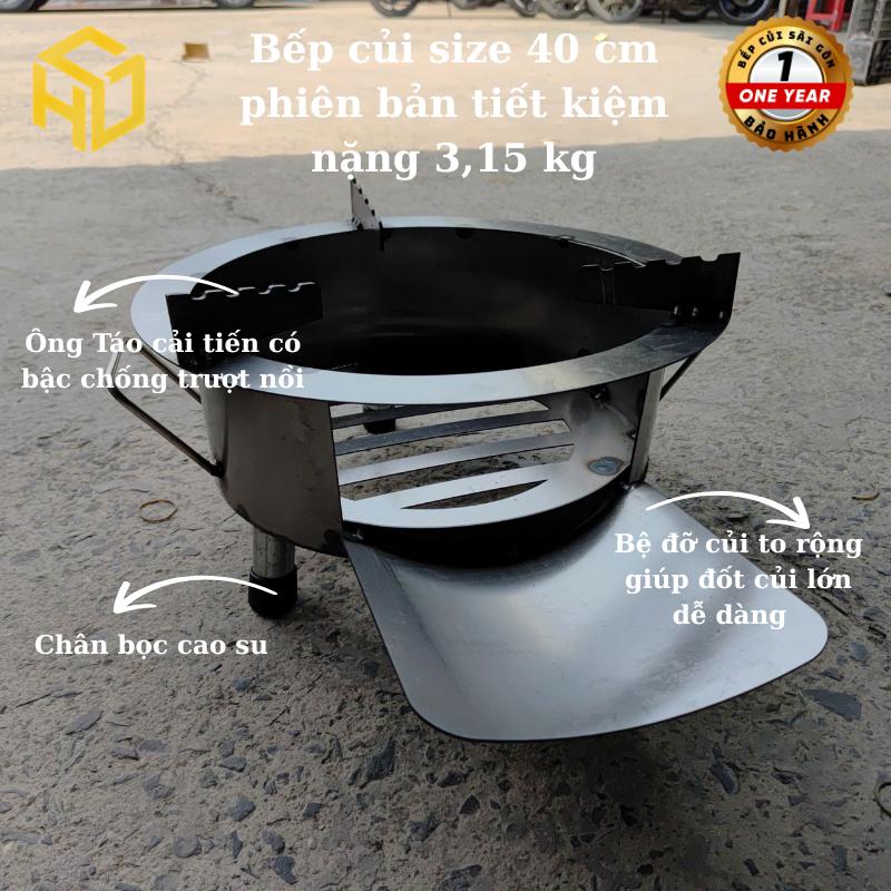 Bếp Củi không khói thông minh Tròn 40cm – Siêu Bền, Chống Đen Nồi,Có Ống Khói, Bệ Đỡ Củi & Hứng tro 7