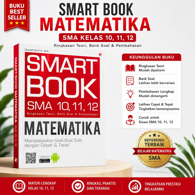 Smart Book Matematika - Kimia SMA Kelas 10 11 12 - Buku Ringkasan Materi Terlengkap, Bank Soal, dan Pembahasan Menyelesaikan Soal Sulit Cepat & Tepat