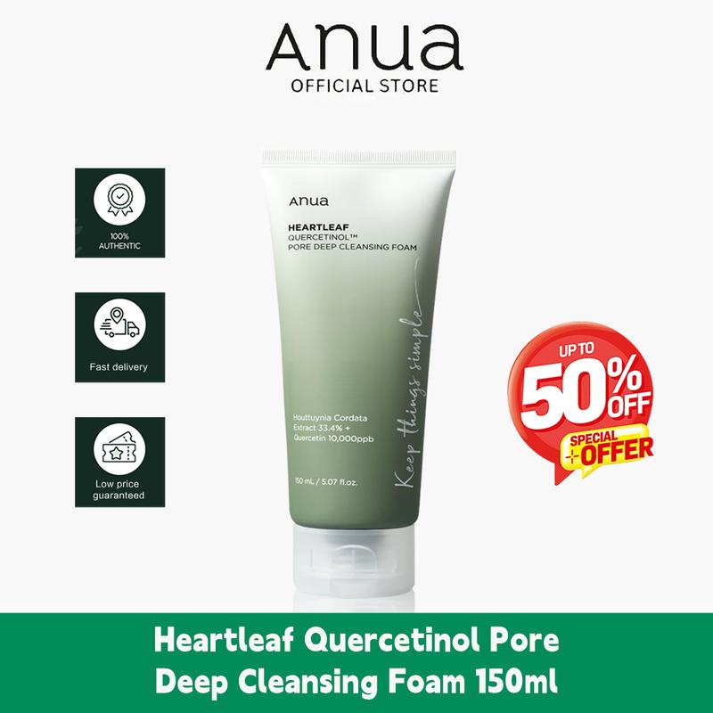 Product Introduction of BUY 2 GET 1 FREE Anua Cleanser Heartleaf Quercetinol Pore Deep Cleansing Foam Facial Cleansers Face Wash 150ml +Anua Heartleaf Pore Control Cleansing Oil Korean Facial Cleanser (200ml) 5