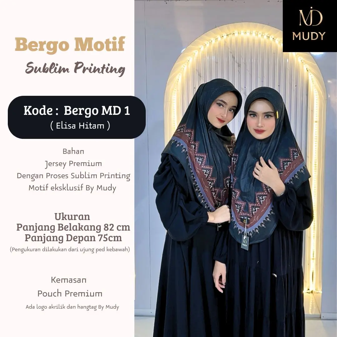 Jilbab instan daily hijab bergo Mudymudy