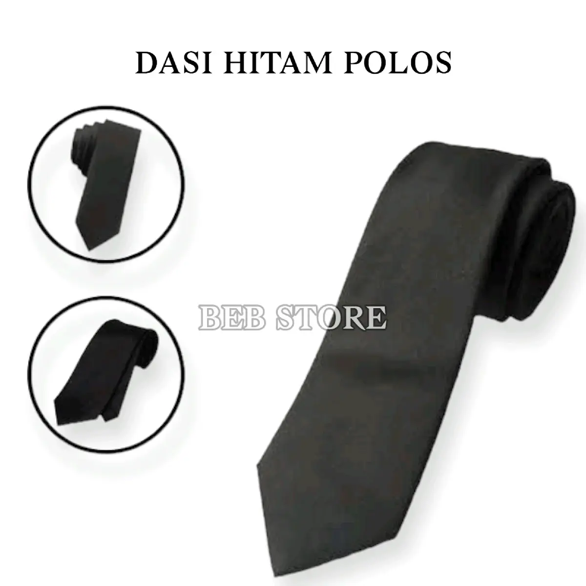 Dasi Hitam polos full hitam Dasi kantor, smp, sma, sekolah Alloy دبوس زينة