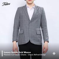 Gambar TRILIVE - Jas Blazer Pria Casual Slimfit Motif Tartan Kotak - Hitam, S dari Trilive Apparel Kota Tasikmalaya 3 Tokopedia