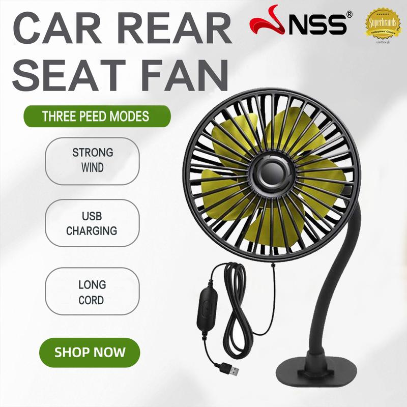 NSS Car Fan Mini Rear Seat Fan USB Charging Cooling Fan 90° Adjustable ...