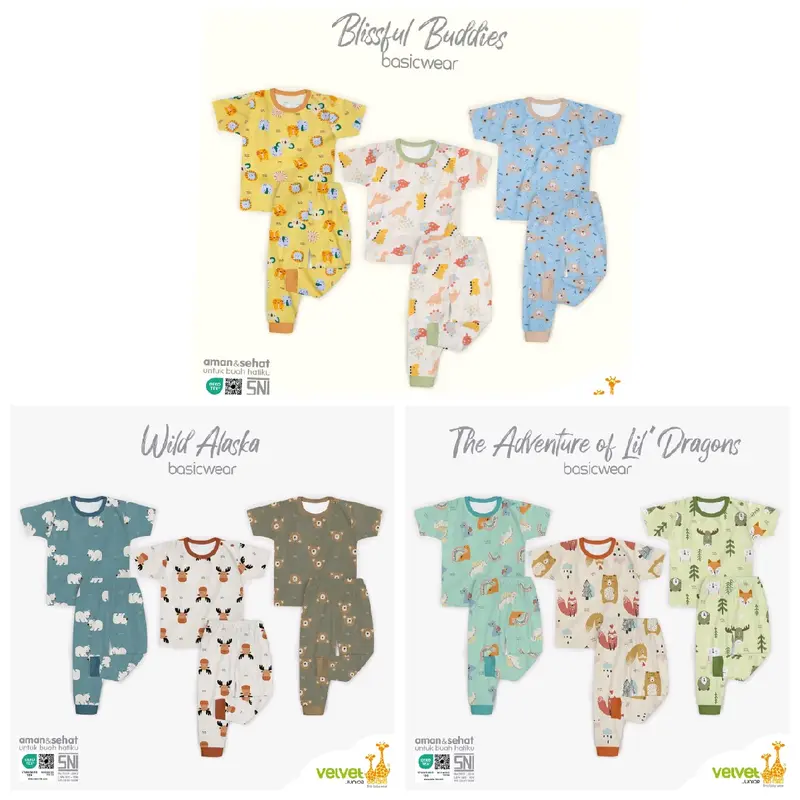 3 SETEL RIQUES SET PENDEK PANJANG VELVET JUNIOR DAN LIBBY BABY 0