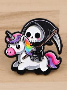 Broche de Esmalte de Calavera de Película de Terror, Insignia de Estilo Gótico Vintage, Pin Punk de Moda, Perfecto para Bolsos, Ropa, Sombreros, Regalo para Fiesta de Halloween