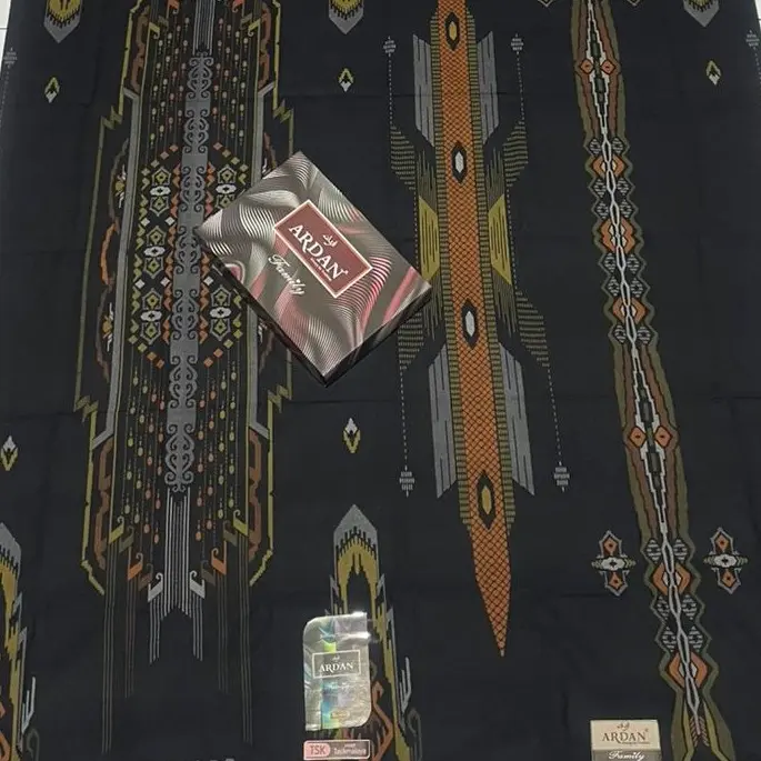 Sarung Ardan Family Gold Quality Terbaru untuk Pria Muslim Dewasa - Hitam printing 3