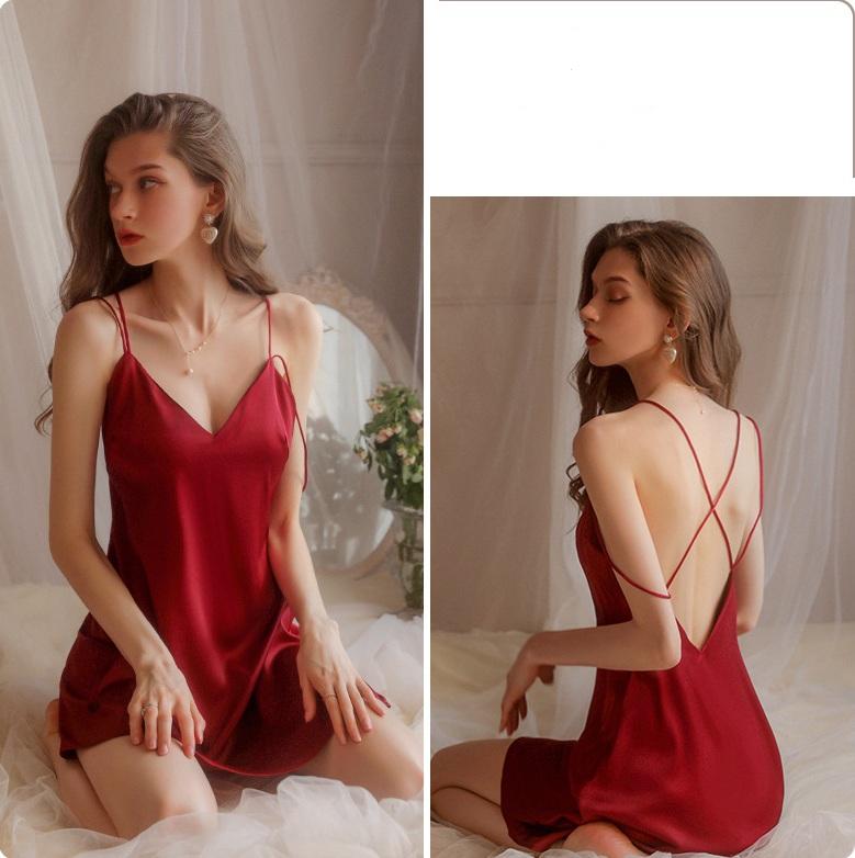 Váy Ngủ Hisexy Lụa Latin Cao Cấp Vải Mềm Mịn Mát MD08