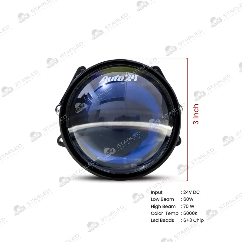 AUTO24 LAMPU BI - LED 24VOLT LAMPU PROJIE 55W 65W LAMPU PROJIE BILED UKURAN 3 INCH LAMPU DEPAN KENDARAAN MOBIL TRUK Car 3