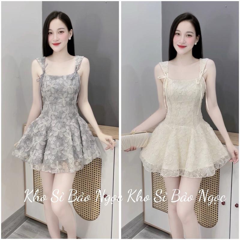 [D080] Váy Thiết Kế Ren 2s Bản Vai Kho Sỉ Bảo Ngọc