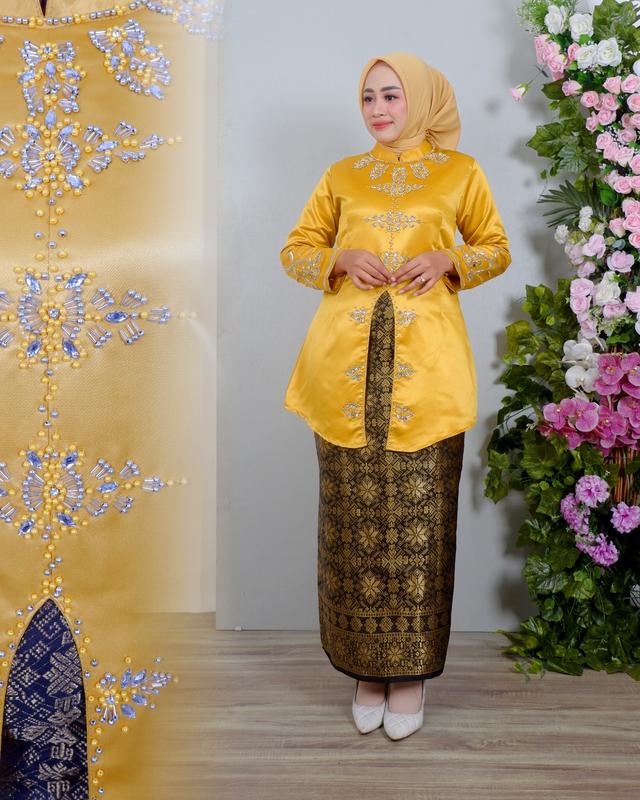 KEBAYA TUNIK CATALEYA LAMARAN WISUDA KEKINIAN - KEBAYA SATIN PAYET dinda 6