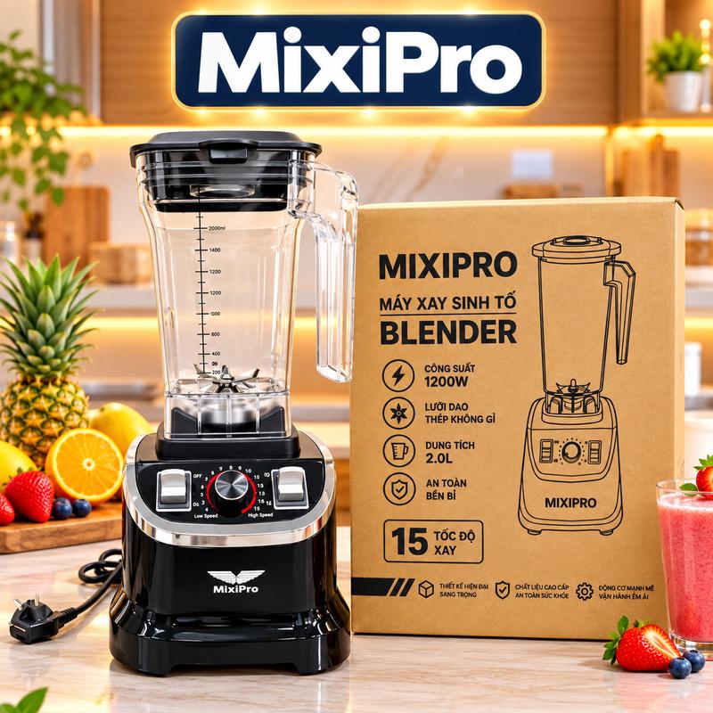 Máy Xay Sinh Tố MixiPro Phiên Bản Mới 9525 Pro Cối 2L Công Suất 1200W – Xay Đá Mạnh, Xay Mịn Nhanh