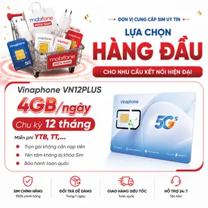Live [4GB/ngày Free MXH x 12 tháng] SIM Vinaphone VN12PLUS 4GB/ngày 12 Tháng Data Mỗi Ngày Free MXH TikTok Youtube...