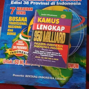 Buku atlas indonesia dan dunia 38 provinsi terbaru A4(24x32cm)