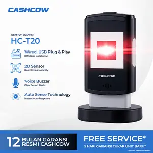 CASHCOW HCT20 Scanner Barcode 2D/1D – Auto Scan, USB Type-C, Plug-and-Play (POS/Kasir)