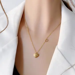 Kalung Wanita Titanium Rantai Lapis Emas Manis  Liontin Love Bandulan Anti Karat Dan Luntur X020