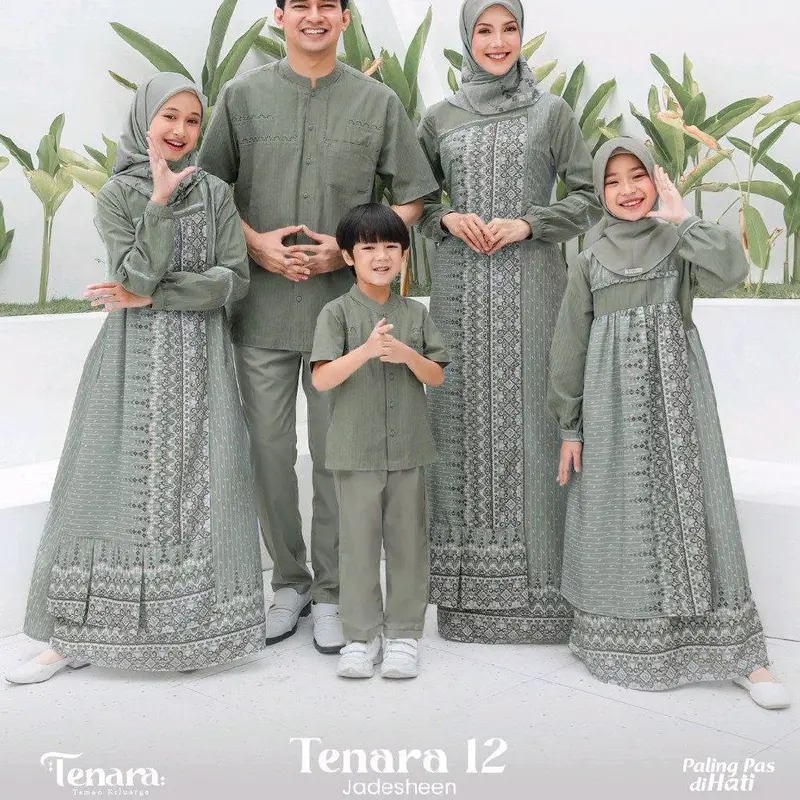 Sarimbit Lebaran 2025 - Tenara 12 Jadesheen/ Nara 12 Jadesheen/ Kaseo 237 Jadesheen/ Nara Kids 12 Jadesheen/ Kliko 173 Jadesheen Gamis Ibu Keluarga Muslim Baju Pendek 0