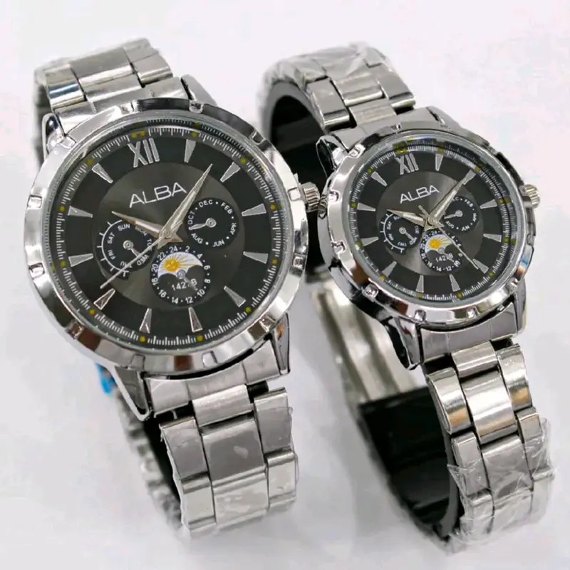 Jam Tangan Couple Alba Rantai Stainless Gratis Batre Cadangan Termurah -  Watches Hadiah 1