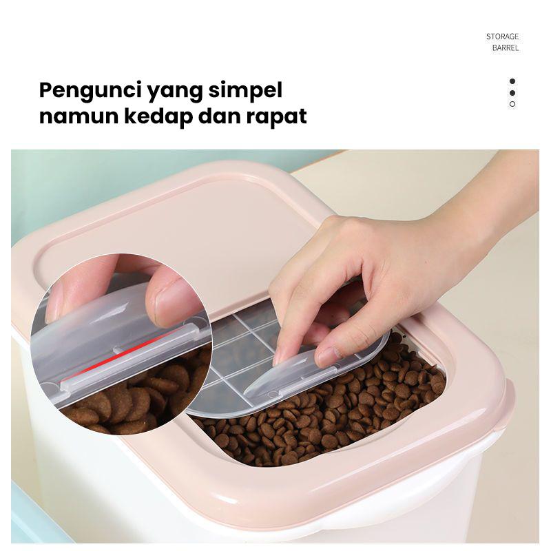 Inaso Storage Makanan Hewan Peliharaan Kacang Beras Box Tempat Penyimpanan Storage Organizer 5kg / 7.5kg / 10kg HSB148