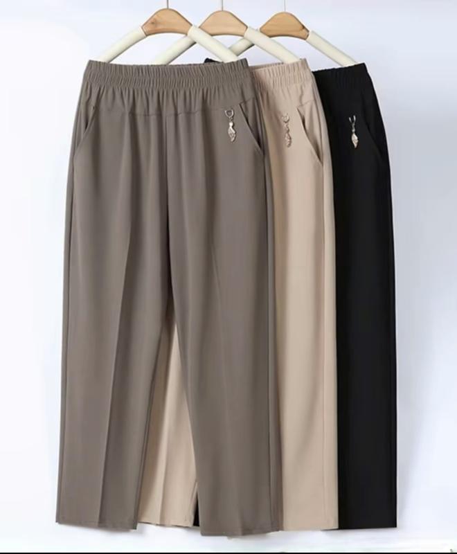 Q1 Quần nữ dài dáng baggy chất poly co giãn thoải mái,pom đẹp thanh lịch  Pants Women Denim