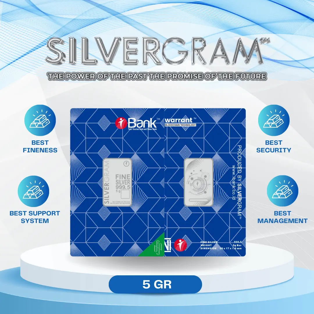 Perak Batangan  Silvergram  dengan Kadar Kemurnian 999,5