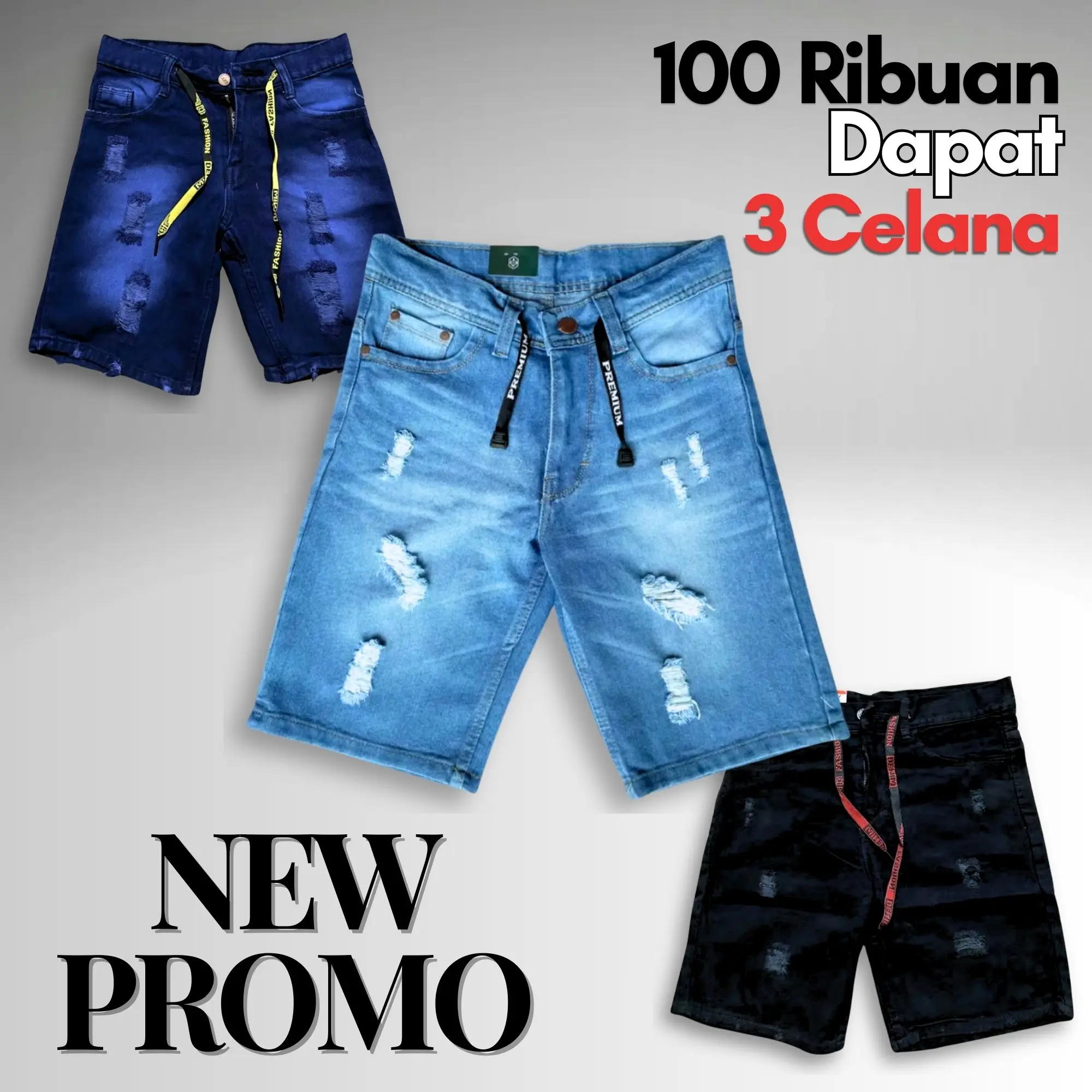 (100 RIBUAN 3 CELANA) Promo Celana pendek pria model terbaru beli 3 cuma 100 ribuan Size 27 - 38