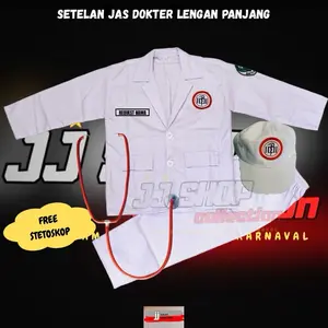 BAJU DOKTER ANAK , BAJU JAS DOKTER ANAK  , SETELAN JAS DOKTER + REQUEST NAMA TERSEDIA UKURAN 2TAHUN PAUD TK SD BAJU SETELAN DOKTER REQUEST NAMA