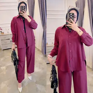 Stelan Body Fit Celana Katun Linen ld 120 Baju Wanita Panjang