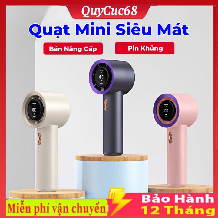 Hot  Tren  2025  Quạt mini cầm tay M2 5000mAh di động có thể sạc gió mạnh 100 tốc độ turbo phản lực màn hình hiển thị pin và tặng dây đeo