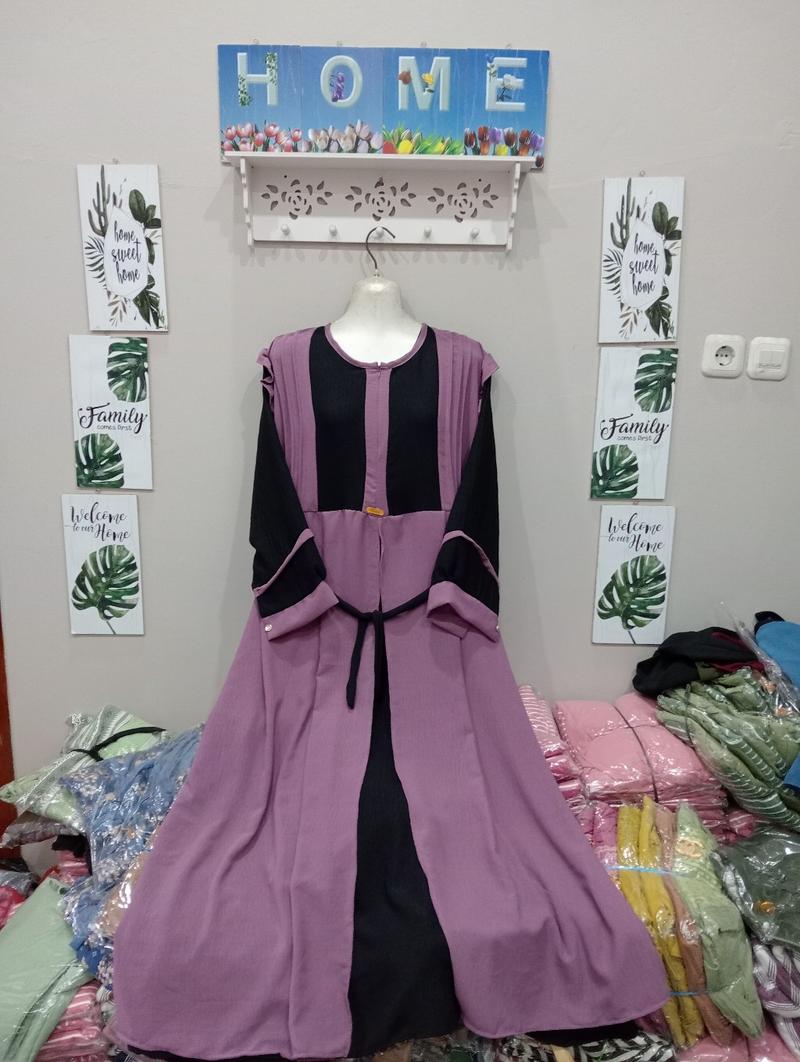Product Introduction of 2025 Difarina dress gamis crinkle double layer/gamis dewasa jumbo busui/gamis crinkle kombinasi buka pintu/gamis lebaran model terbaru Wanita Pesta muslimah rekomendasi baju melayu swaroxy vina dres marun 9
