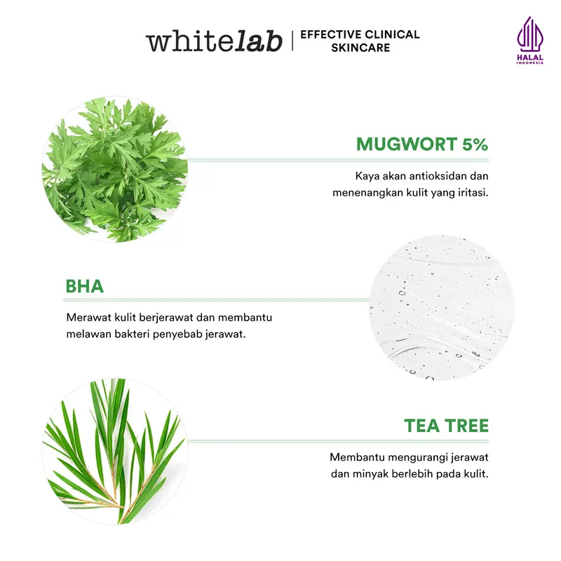 Whitelab Acne Calming Serum - Serum Untuk Kulit Jerawat, Bruntusan, Dan Berminyak Dengan Mugwort, BHA & Tea Tree [BPOM] Wajah Berjerawat 1