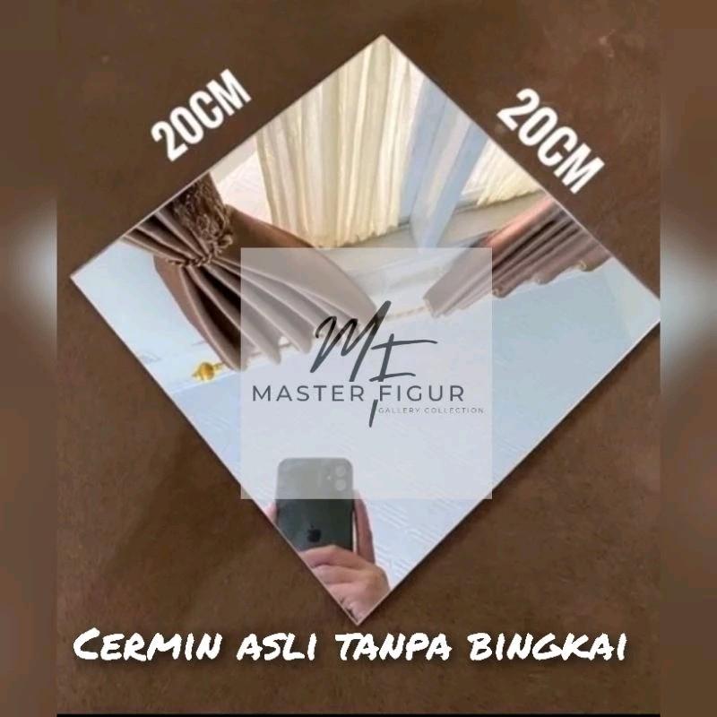 kaca cermin asli tanpa bingkai dekorasi 2 ukuran 15x15cm&20x20cm Dinding 3